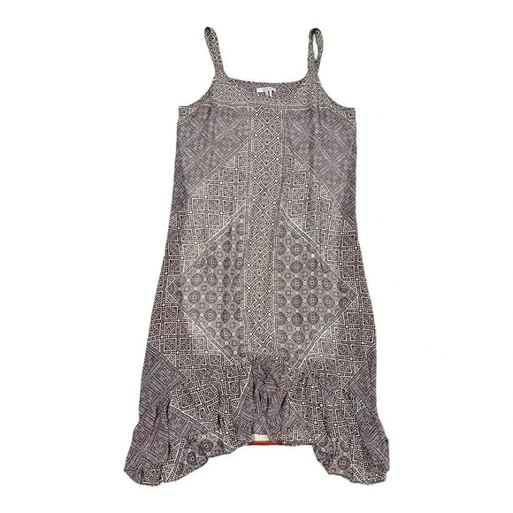 Zozo Grayish Aztec Print Shark Bite Midi Tank Dress XL - Picture 1 of 4